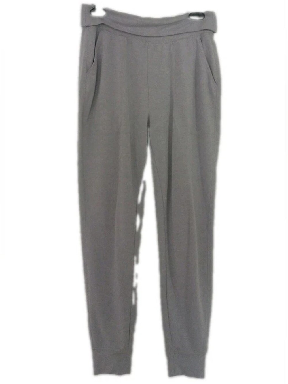 Old Navy Ladies Size XS Jogger Style Pants Light Gray Fold Over Waist Pockets